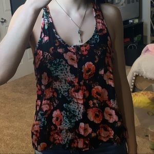 FLORAL TANK W BUTTONS